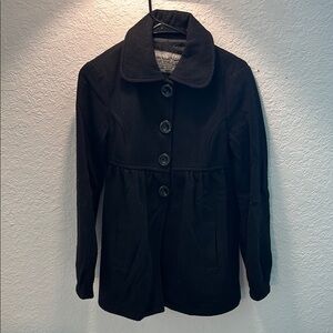 Women's Black Button-Up Coat